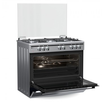 Thermogatz TGS 7301 IX . 04.401.095 Κουζίνα Ηλεκτρική 95lt με Εστίες Αερίου 90cm